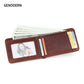 GENODERN Casual Small Wallet for Men Genuine Leather Male Slim Wallets Short Mini Wallet with Card Holder Pocket Purses