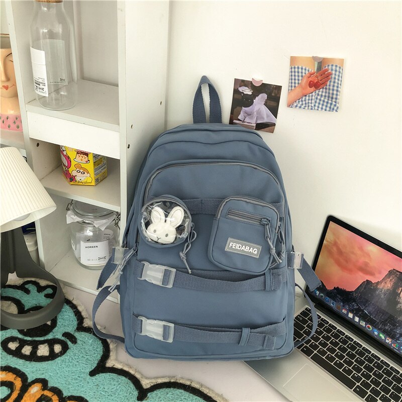 Waterproof Cute Backpack Nylon Female Harajuku School Bag College Lady Kawaii Backpacks Fashion Book Girl Bags Student