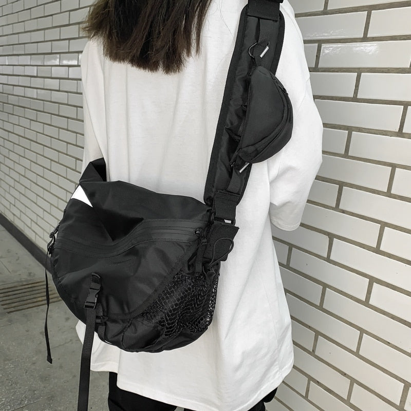 Simple Leisure Shoulder Messenger Bag Functional Travel Bag Briefcase Oxford Crossbody Bag Business Casual Bag for Men Women