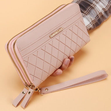 Long Women&#39;s Wallet Female Purses Tassel Coin Card Holder Pu Leather Clutch Money Bag