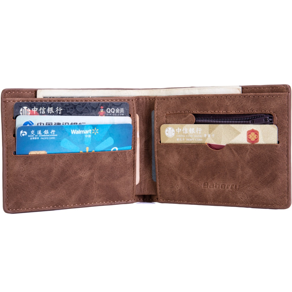 RFID Theft Protect Wallets New Men&#39;s Classic Leather Pockets Credit/ID Cards Holder Purse Wallet