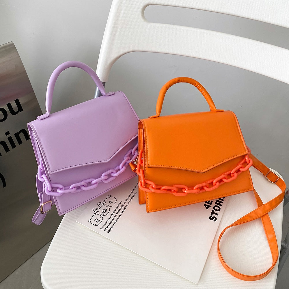 Women Fashion Crossbody Bags Solid Color PU Leather Messenger Bags Casual Small Top-handle Bags Handbags Female Shoulder Bags