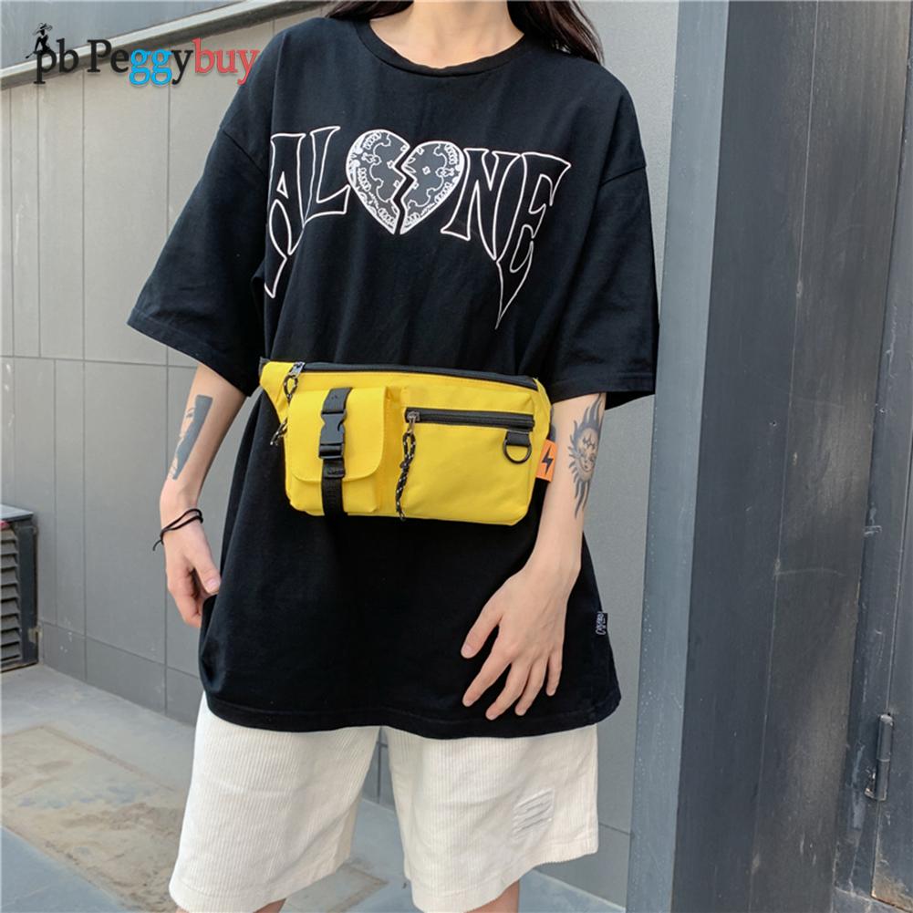 Men&#39;s Shoulder Slanted Bag New Big Capacity Retro Women Pure Color Oxford Cloth Crossbody Chest Bag Casual Ladies Waist Pack