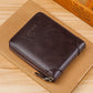 New Vintage Short Mens Wallet High Quality Business Purses Retro Small Leather Wallet Men Luxury Card Holder Zipper Coin Purse