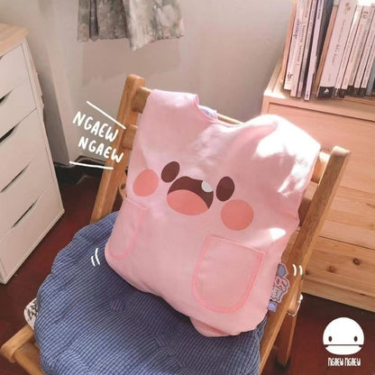 Japanese Kawaii Pink Monster Women Canvas Bag Cartoon Harajuku Chic Ins Shopper Bag Women Shoulder Bags Large Capacitypocket