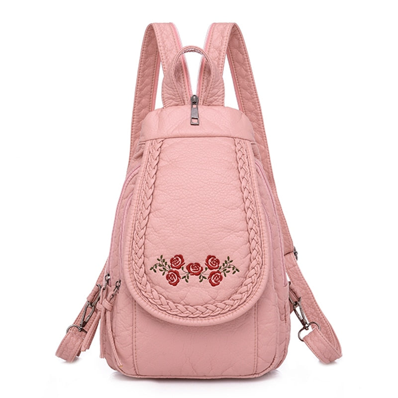 High Quality Backpack for Women New White Leather Backpack School Bag for Teenage Girls Female Travel Backpack Mochila