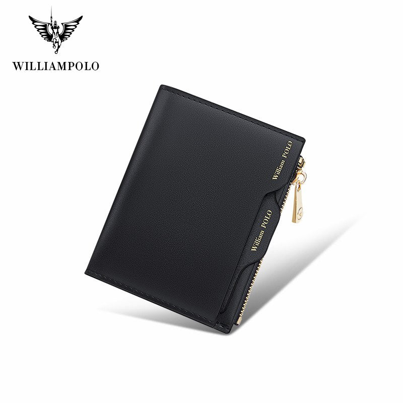 WilliamPOLO Women&#39;s Wallet Genuine Leather Luxury Design Purse Fashion Short Money Bag Ladies Card Holder Female Wallets