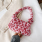 Vintage Heart Pattern Shoulder Bags Casual Plush Pure Color Handbag Winter All Match Underarm Bags Shopping Supplies