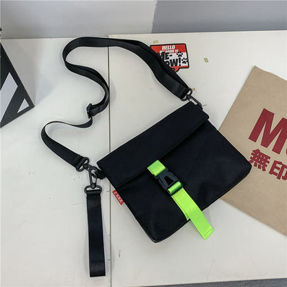 Men Crossbody Bags Nylon Fashion Streetwear Students Black Flap-bag Casual Harajuku Shoulder Bag Korean Style Ulzzang Ins Chic