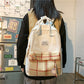 Female Canvas Backpacks for School Teenagers Girls Small Fresh Plaid School Bag Kawaii Bookbag Korean College New Mochilas