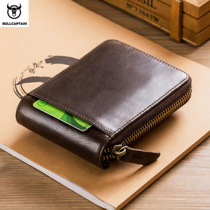 BULLCAPTAIN Brand men&#39;s Wallet Genuine Leather Purse Male Rfid Wallet Multifunction Storage Bag Coin Purse Wallet&#39;s Card Bags