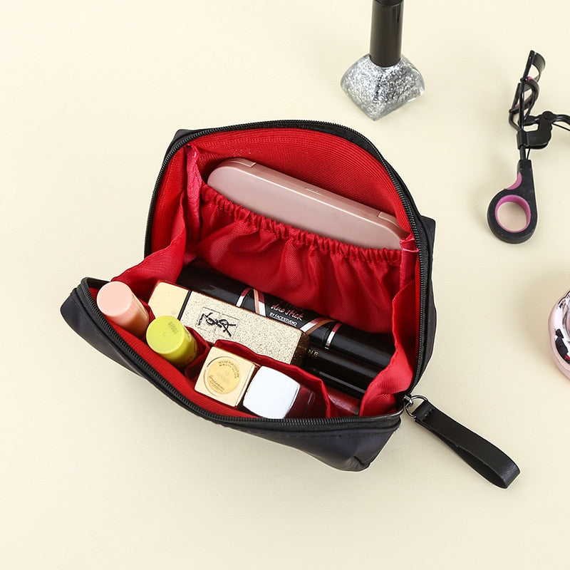 Fashion Cosmetic Bag Portable Solid Color Makeup Bags Toiletries Organizer Multifunction Zipper For Women Waterproof Travel