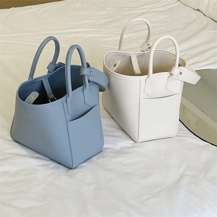 Korean style women handbag Large capacity pu leather bucket Shoulder Bag for Female totes Casual Compound bag bolsa feminina