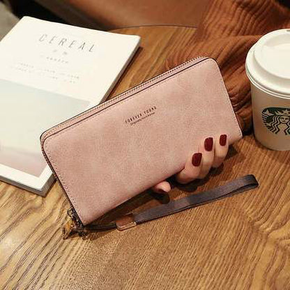 Long Lady Wallet Female Purses Soft PU Leather Mobile Phone wallet For Women Large Capacity Luxury Elegant Zipper Clutch