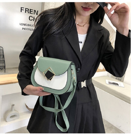 Contrast color Leather Crossbody Bags For Women Travel Handbag Fashion Simple Shoulder Simple Bag Ladies Cross Body Bag