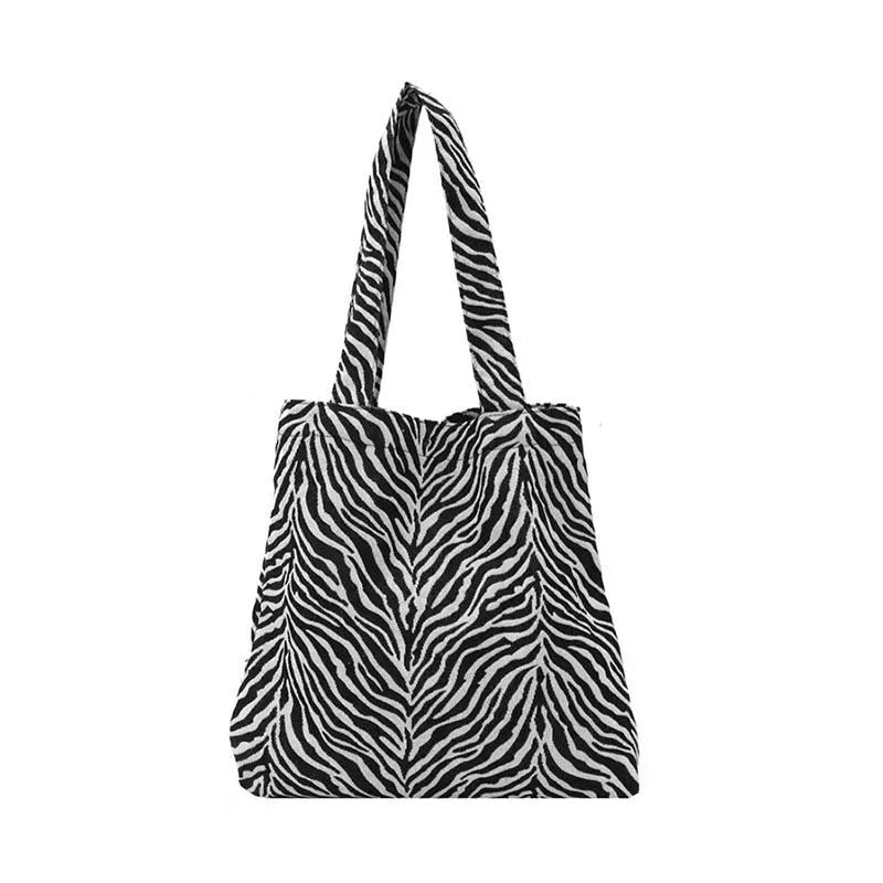 Fashion Large Capacity Zebra Canvas Handbag Women Bag Luxury Shoulder Bag New Shopping Tote Bag Casual Travel Underarm bag