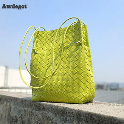 Weave Tote Bucket Bag New High-quality Women&#39;s  Luxury Brand Designer Handbags Travel Shoulder Bag Phone Purses Braided Bag