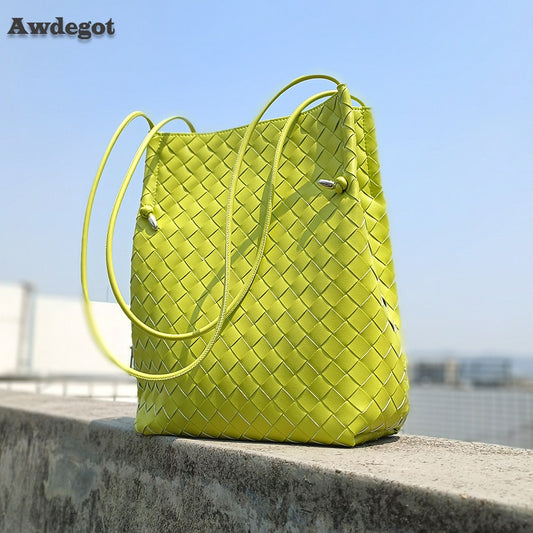 Weave Tote Bucket Bag New High-quality Women&#39;s  Luxury Brand Designer Handbags Travel Shoulder Bag Phone Purses Braided Bag