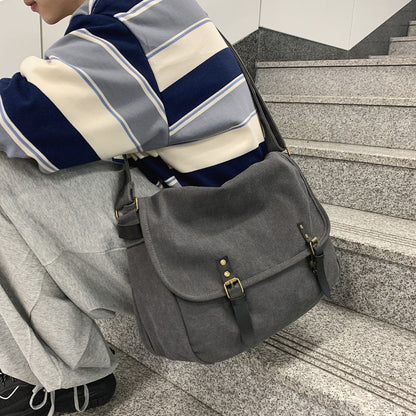 Crossbody Bags Canvas Large Capacity Mens Casual Handbags Shoulder Messenger Bag Leisure Package Vintage Retro Ulzzang Chic New