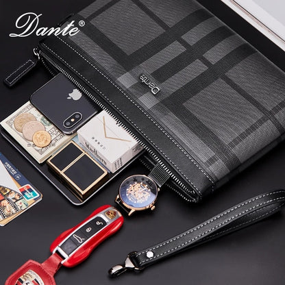 Factory direct sales European Style Business Envelope Bag Men's Bag Leather Clutch Bag for Men First Layer Cowhide Handbags