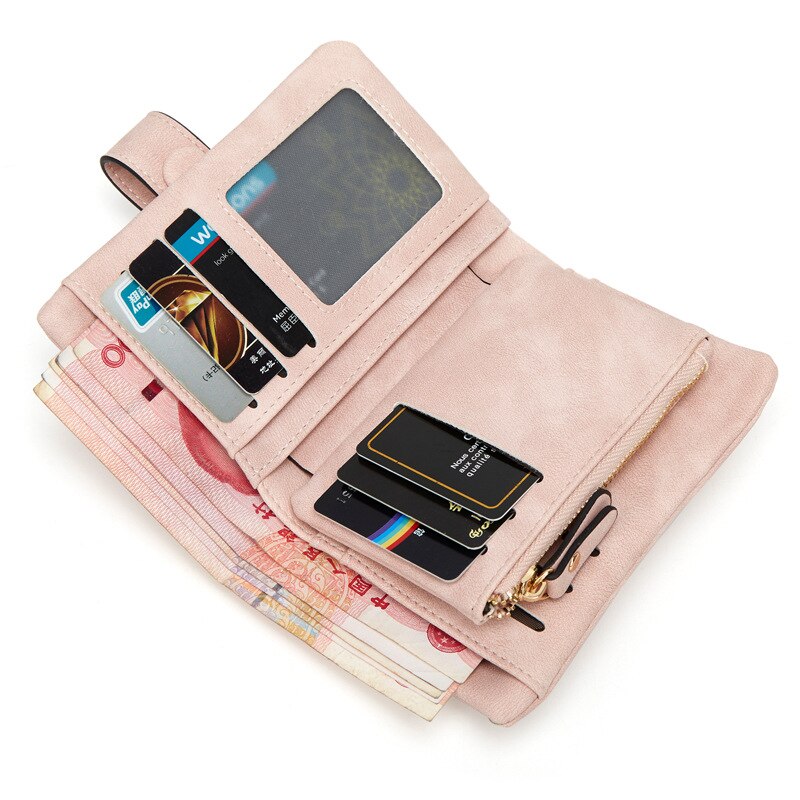 Women Folding Short Wallet Lady PU Leather Money Bag Clutch Wallet Short PU Purse Coin Card Holder Handbag Hot New More Screens