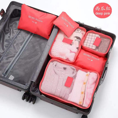 Travel storage 6-piece storage bag underwear shoes 6 storage bag Oxford waterproof cloth luggage storage and distribution