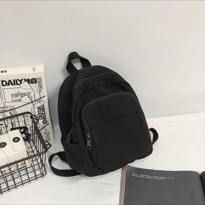 Classic Basic Backpacks Women Couples Unisex Preppy Book Environmental Canvas Simple Chic Small All-match College Multi Pockets