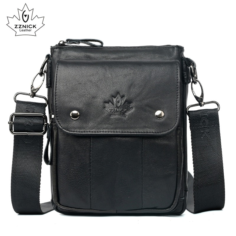 Men&#39;s Shoulder Bag Messenger Bag Genuine Leather Bags For Men Fashion Flap Belt Crossbody Bags Male Luxury Handbag ZZNICK