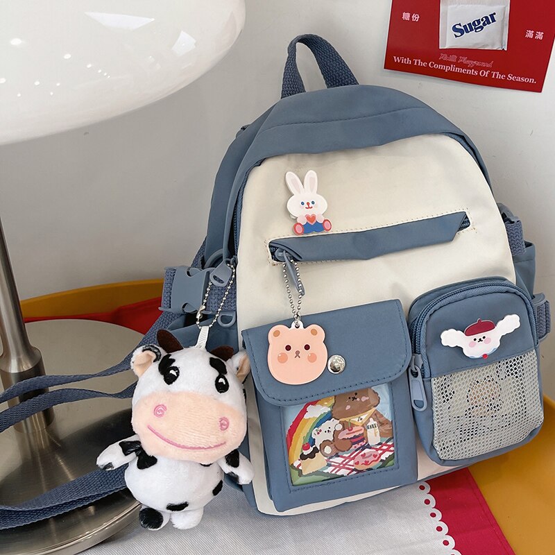 Summer Small Backpack Bag Women Cute Children&#39;s School Bags for Teenagers Female Ins Outing Dual-purpose Travel Backpacks Ladies