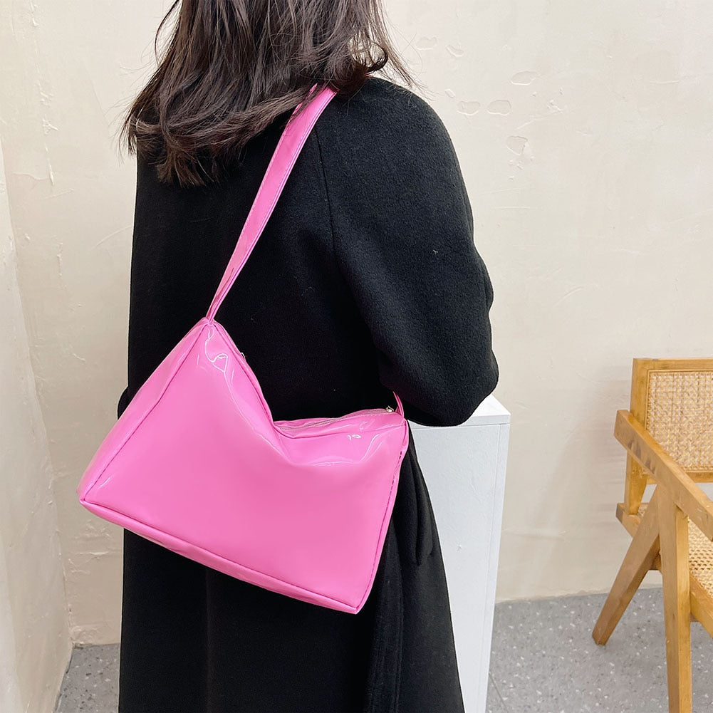 Fashion Casual Women Underarm Bag Solid Color Shopping Shoulder Handbags Elegant Ladies Versatile Women Bag