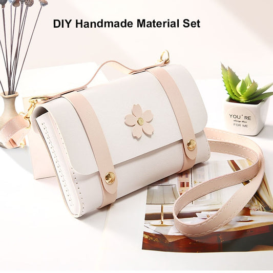 Flower Minority Cambridge Messenger Bag Women&#39;s Shoulder Bag Hand-stitched Self-made DIY Material PU LeatherCrossbody Bag