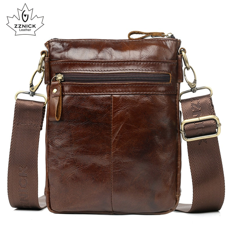 Men&#39;s Shoulder Bag Messenger Bag Genuine Leather Bags For Men Fashion Flap Belt Crossbody Bags Male Luxury Handbag ZZNICK