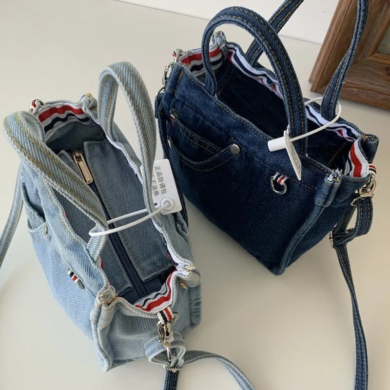 Denim Jeans Shoulder Crossbody Bag Girl Fashion Luxury Design Totes For Women Casual Large Capacity Shopping Handbag and Purse