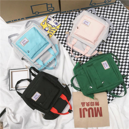 Backpacks For School Teenagers Girls Cute Ring Bag Designer Travel Laptop Backpack Women Notebook Back Pack Patchwork Bagpack