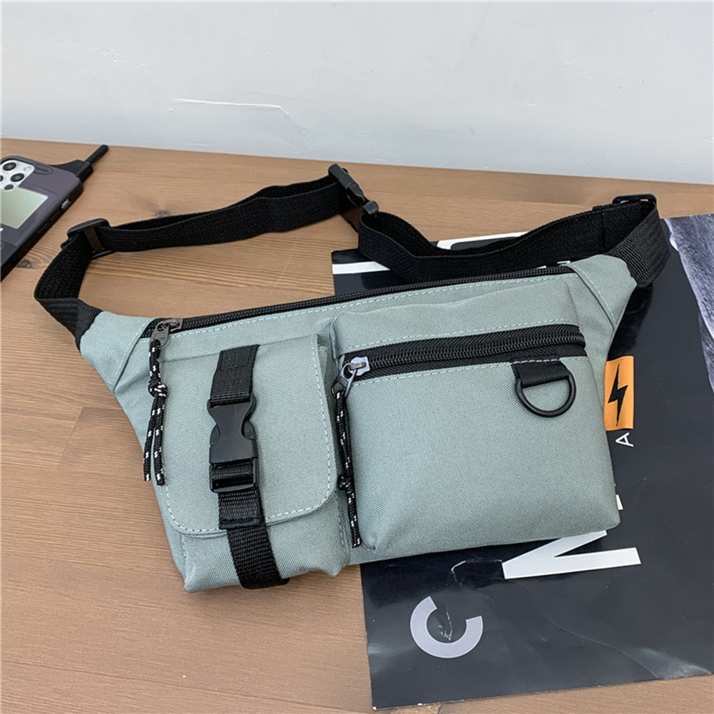 Men&#39;s Shoulder Slanted Bag New Big Capacity Retro Women Pure Color Oxford Cloth Crossbody Chest Bag Casual Ladies Waist Pack