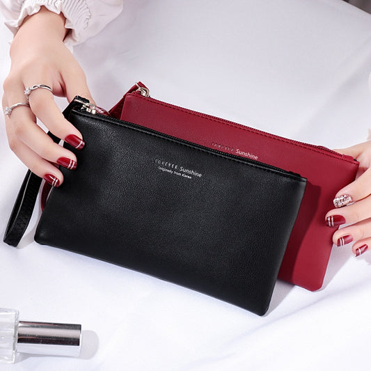 Fashion Women Leather Purse Wristband Long Zipper Wallet Coin Purses Clutch Wallet Female Money Card Holder Ladies Handbag