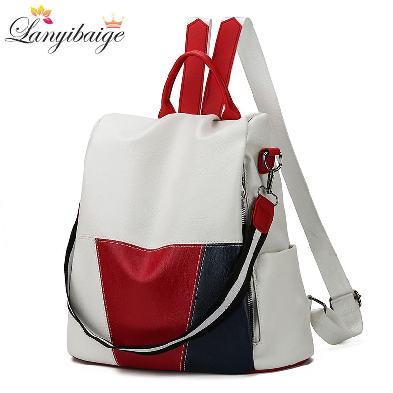 New High Quality Leather Women Backpack Anti-Theft Travel Backpack Large Capacity School Bags for Teenage Girls Mochila