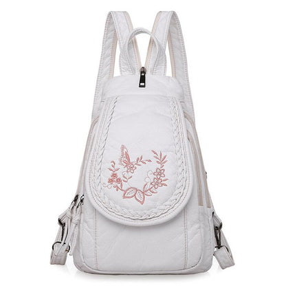 High Quality Backpack for Women New White Leather Backpack School Bag for Teenage Girls Female Travel Backpack Mochila