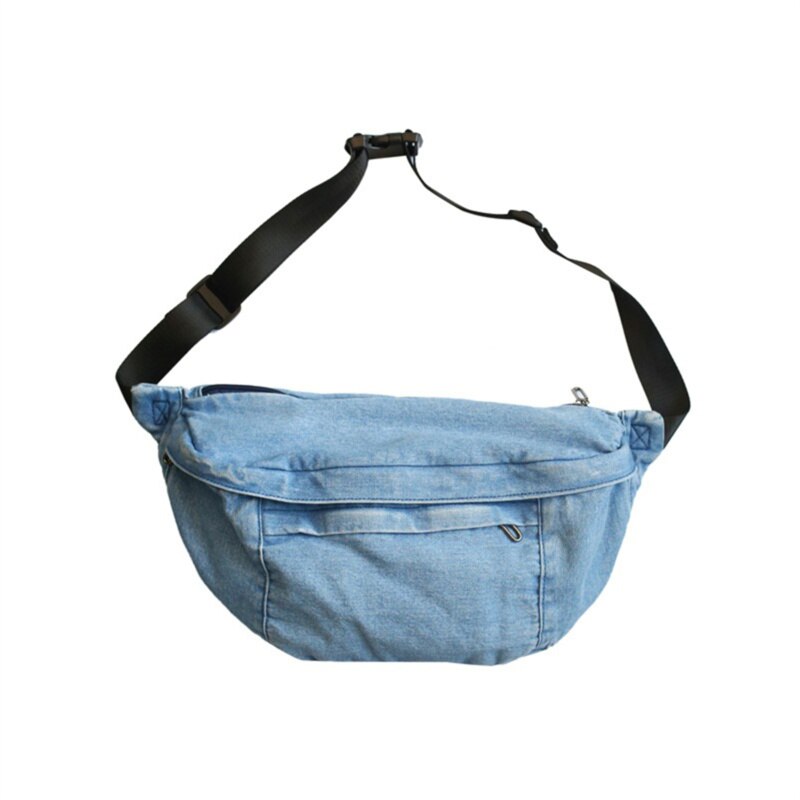 Unisex Crossbody Bag Shoulder Bags Girls New Denim For Women Large Capacity Messenger Bag Hip Hop Solid Color Belt Bags