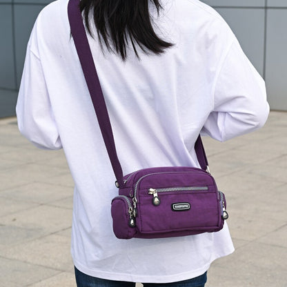 Women Fashion Nylon Shoulder Bag Solid Color Zipper Waterproof  Female Crossbody Bag Ladies Travel Handbag