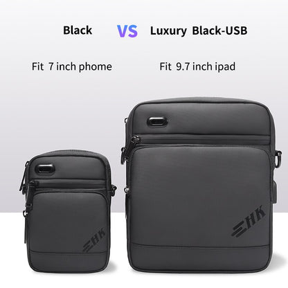 HcanKcan Men&#39;s Bag Luxury Men Shoulder Bag For 9.7&quot; iPad Casual Crossbody Bags High Quality Male Purse Phone Men&#39;s Chest Pack