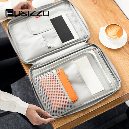 FOSIZZO Bag For Documents A4 Multi-functional Note book Archive File Bags Portable iPad Holder Bag Oxford Briefcase FS4050