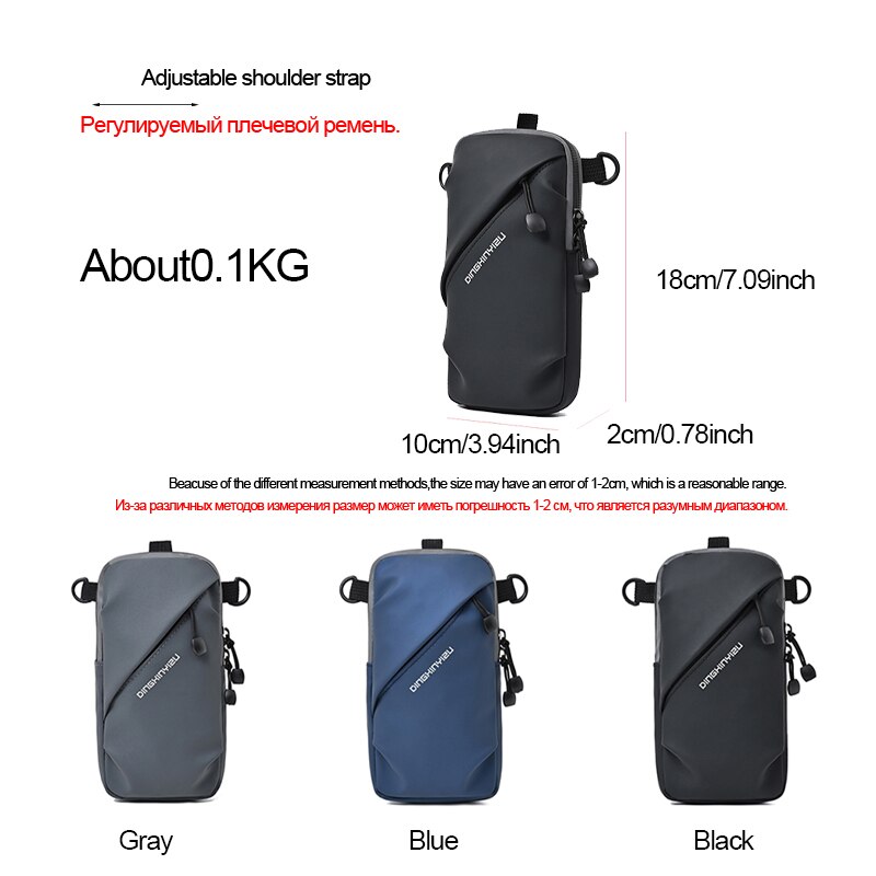 Casual Male Arm Bag New Polyester Waterproof Shoulder Bags for Men Outdoor Running Cell Crossbody Phone Pack Sac De Luxe