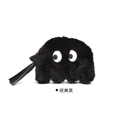 Bemoreal Mini Wallet Women Faux Fur Big Eyes Coin Bag With Zipper Fashion Small Purse Female Tassel Sweet Key Wallets