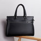 Weysfor Men Leather Black Briefcase Business Handbag Messenger Bags with Wallet Male Vintage Shoulder Bag Big Laptop Travel Bags