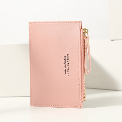 Men&#39;s Women&#39;s PU Zipper Cash ID Card Credit Card Holder Pure Color Mini Business Card Case Name Card Holder Holiday Gift