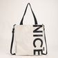 Canvas Tote Bag Letter Printing Shoulder Bags For Women High Capacity Cross Body Bag Casual Shopper Bags Simple Daily Handbag