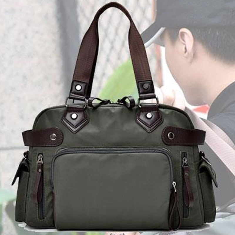 Men&#39;s Shoulder Bag Nylon Material British Casual Fashion School Style High Quality Multi-function Large Capacity Design