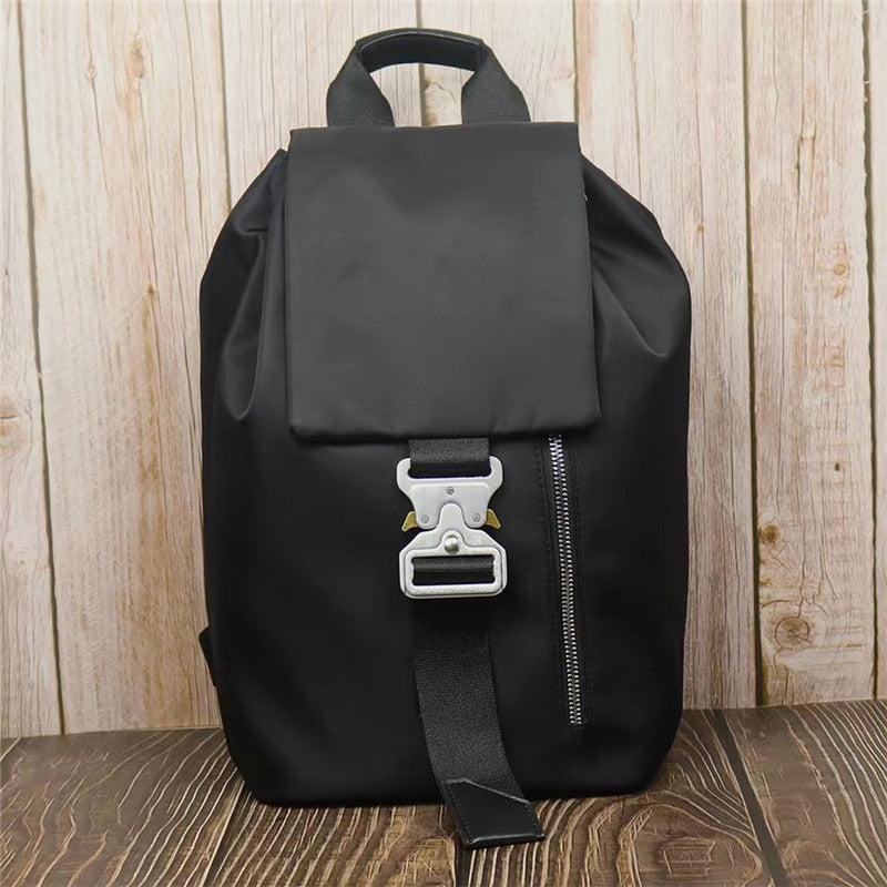 Black 1017 ALYX 9SM Bags Men Women 1:1 High Quality Drawcord Wrapping ALYX Bag Classic Metal Buckle Backpacks