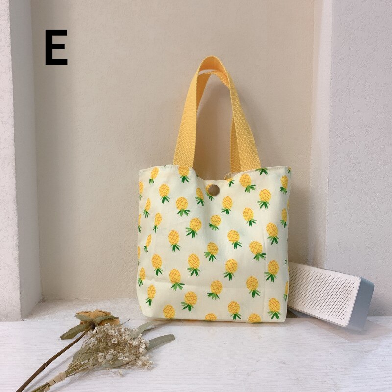 Fresh Canvas Bag Women&#39;s Hand Bag Cotton Linen Cloth Art Mummy Bag Handbag Mini Flower Bag Double Sided